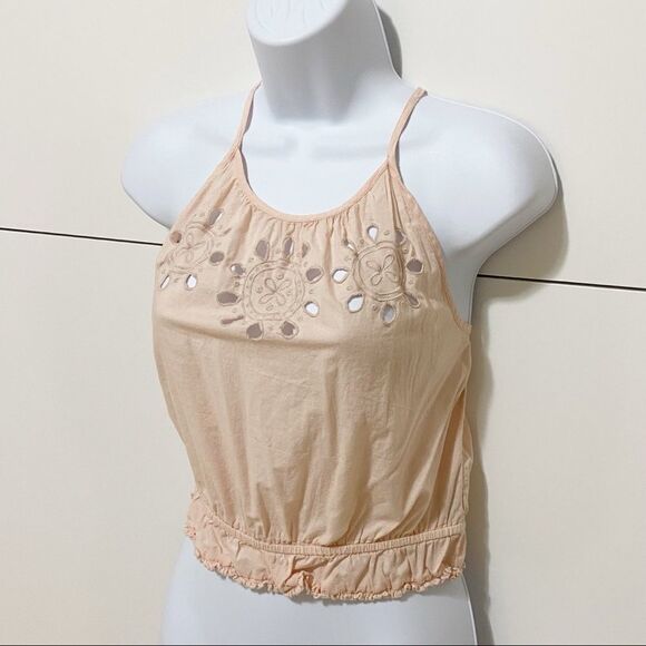 Aerie Back Tie Keyhole Design Peach Tank Size Small - Picture 2 of 6